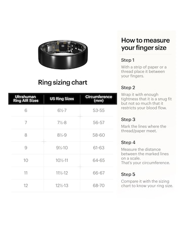 Ultrahuman Ring AIR Bluetooth Smart Ring - Air Silver - Size 9