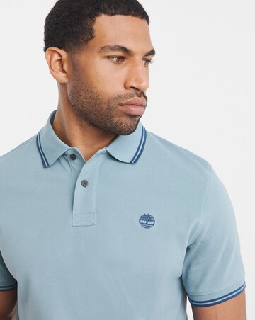 Timberland Millers River Tipped Pique Polo - Blue