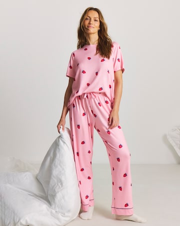 Pretty Secrets Supersoft Pyjama Set Strawberry Print