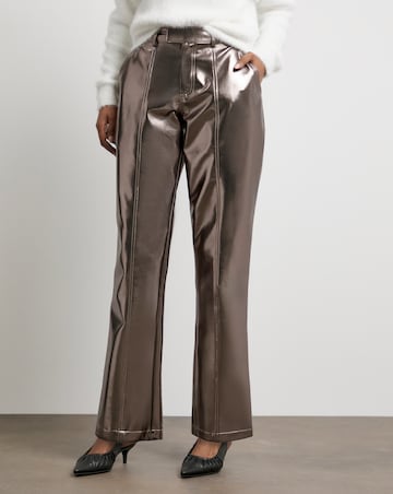Joanna Hope Bronze Metallic PU Trousers