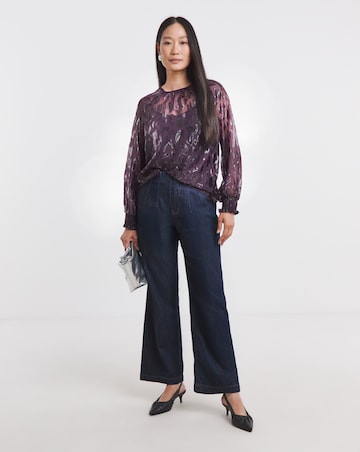 Lurex Jacquard Raglan Blouse