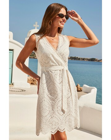 Sosandar Broderie Detail Dress