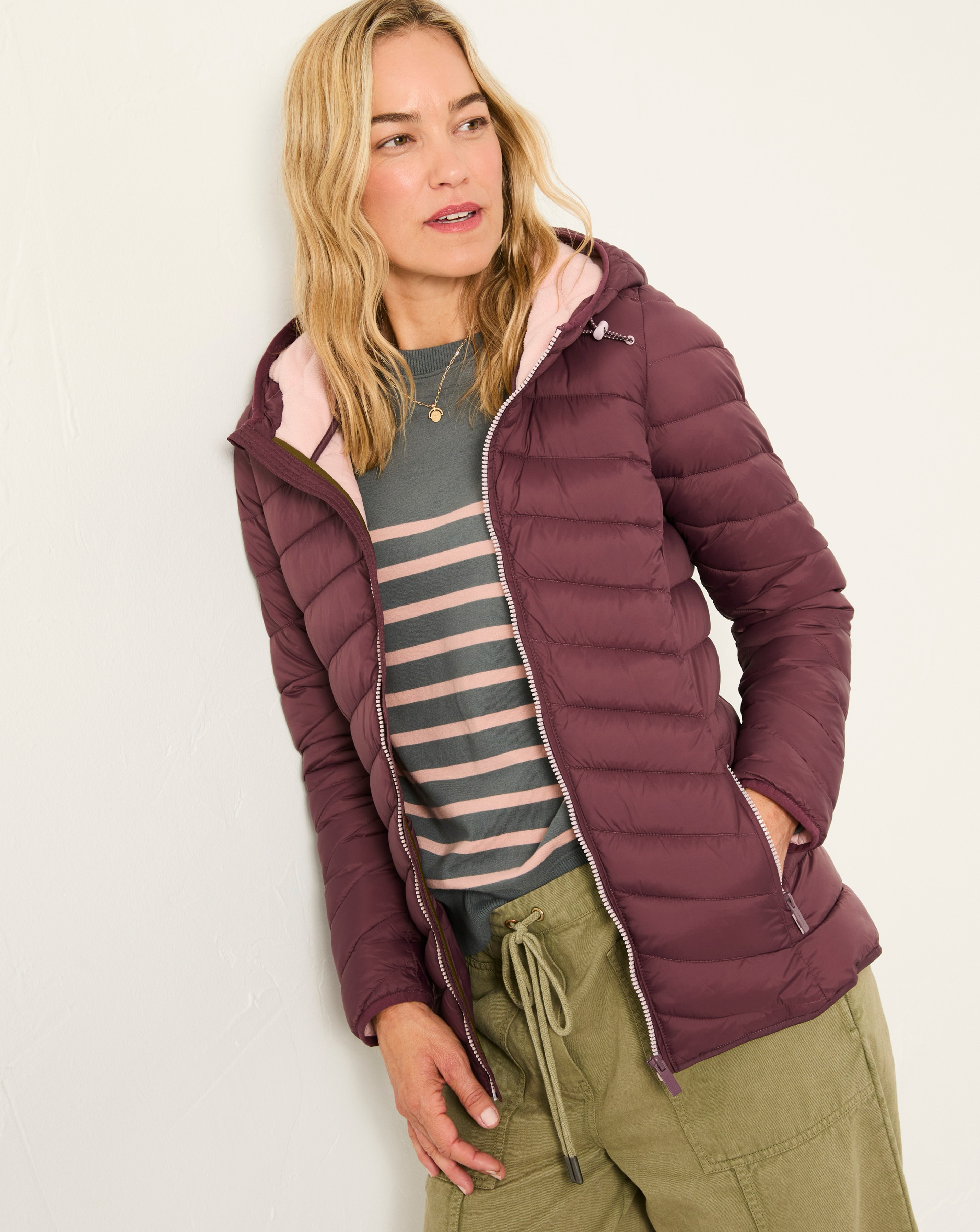 Ladies Jacket Fatface Taylor Waterproof Jacket Plum David Barry