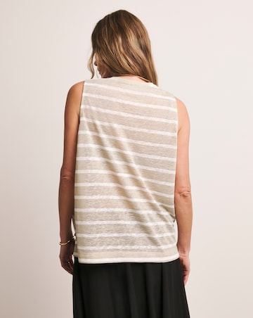 Anthology Rib Crew Neck Linen Tank