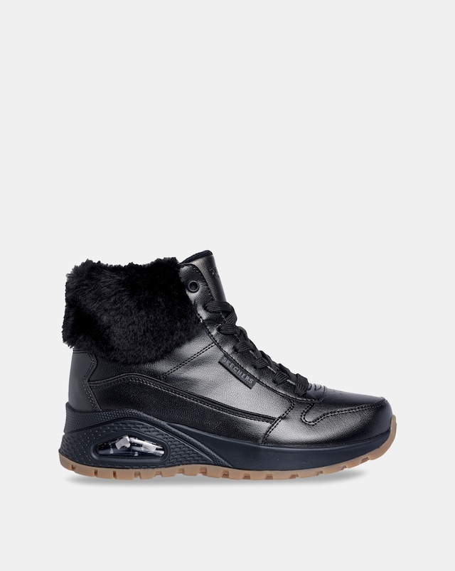 Skechers Uno Rugged Pearlized Faux Fur Lace Zip Boot - Standard Fit