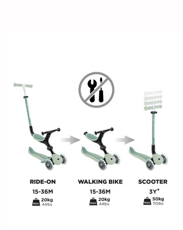 Globber Go Up Active Eco Ride On/Scooter - Pistachio