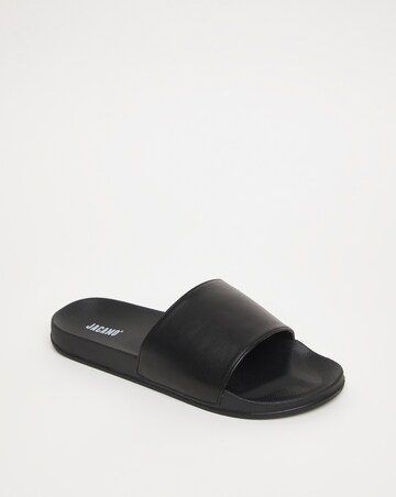 Black Basic Sliders Wide Fit