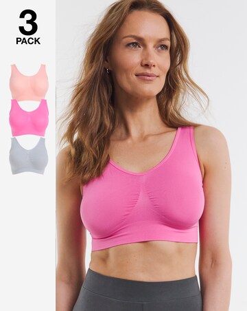 Pretty Secrets (3 Pack) Plain Comfort Tops Pink/Grey