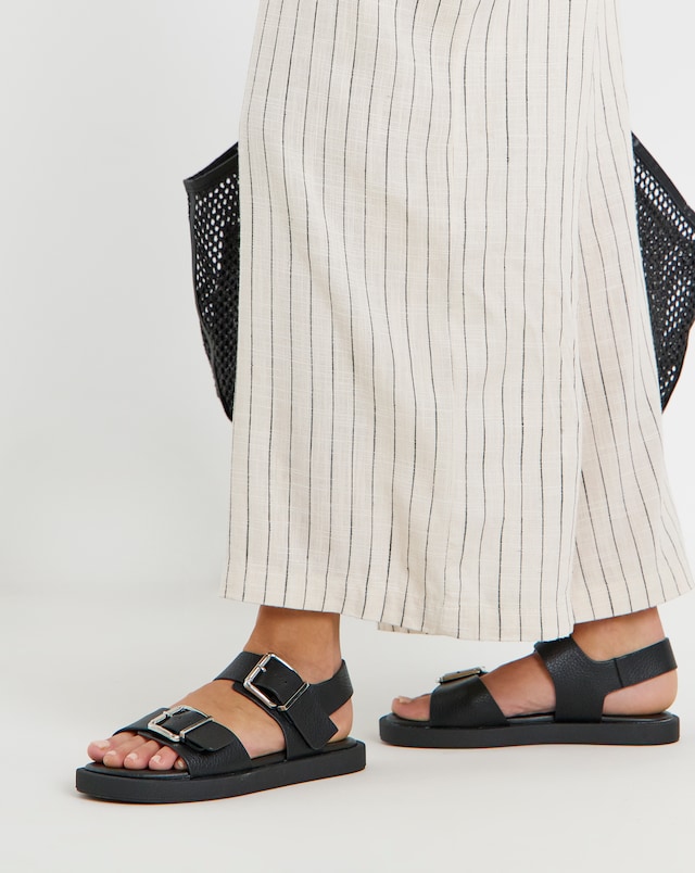 Heidi Two Part Buckle Comfort Sandals - Wide Fit (E)