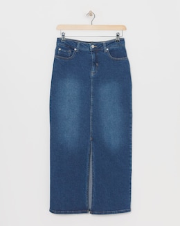 Western Blue Magisculpt Maxi Denim Skirt
