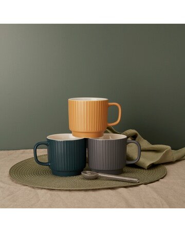 Waterside Set of 6 Ribbed Mugs