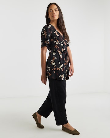 Angel Sleeve Button Front Longline Top