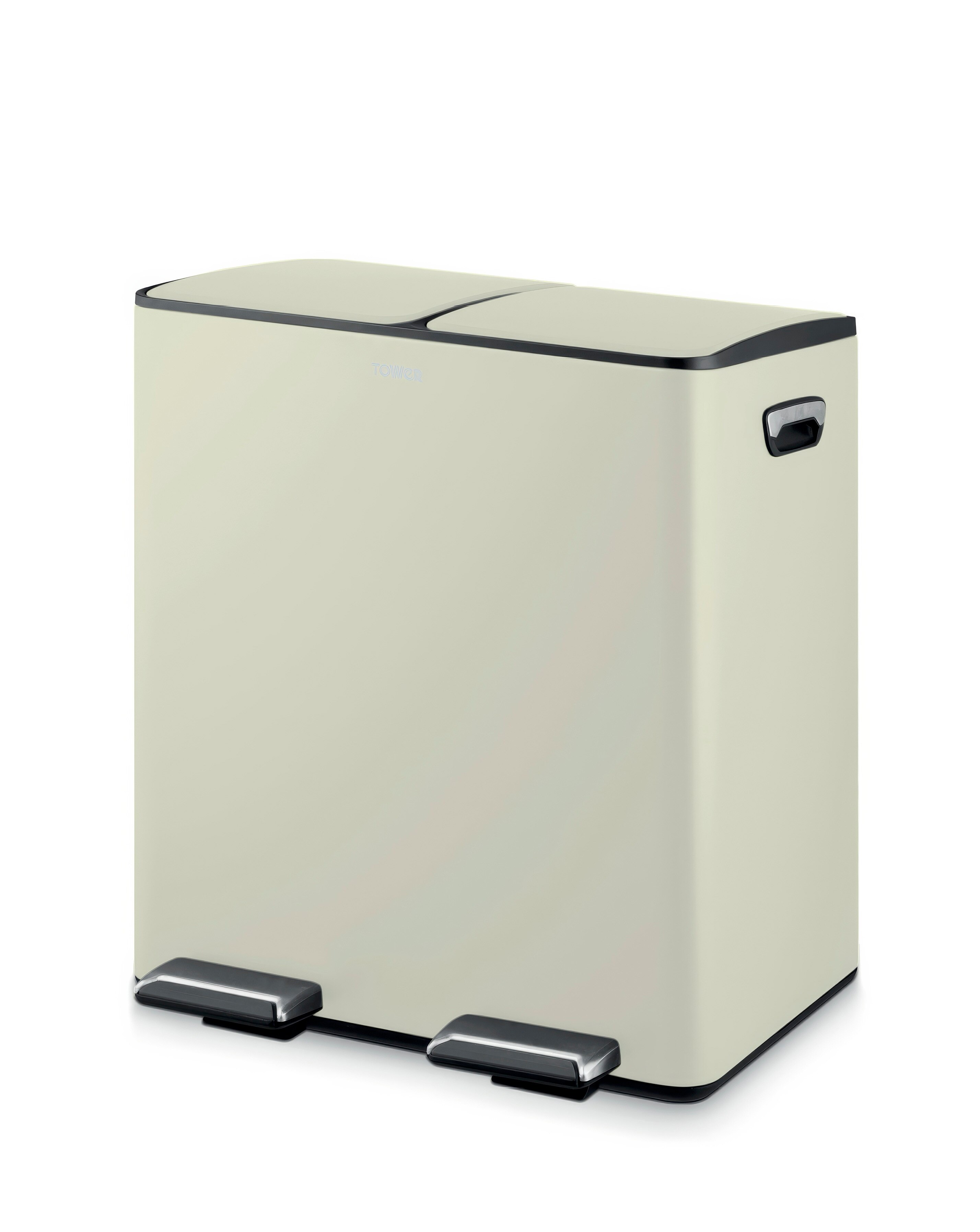 Tower 40L Recycling Pedal Bin Cream | JD Williams