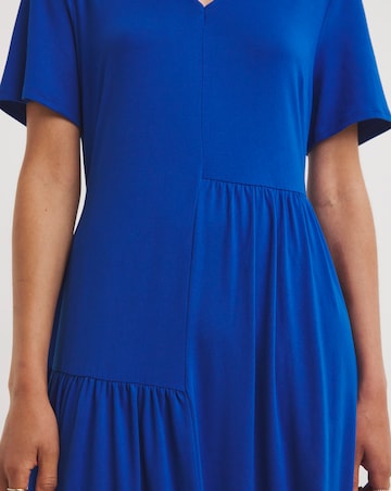 Soft Touch Asymmetric Jersey Maxi Swing Dress