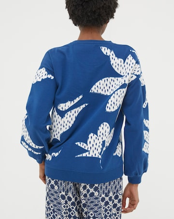 FatFace Alex Textured Leaves Crew Sweatshirt