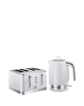 Russell Hobbs Inspire Kettle and Toaster Bundle White