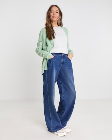 Green Edge To Edge Stitch Sleeve Cardigan