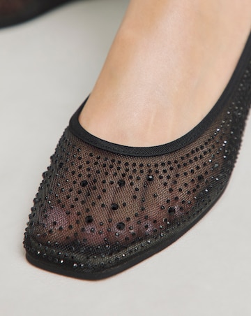 Luminous Embellished Mesh Ballet Flats - Wide Fit (E)