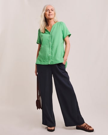 Julipa Button Pure Cotton Textured Top