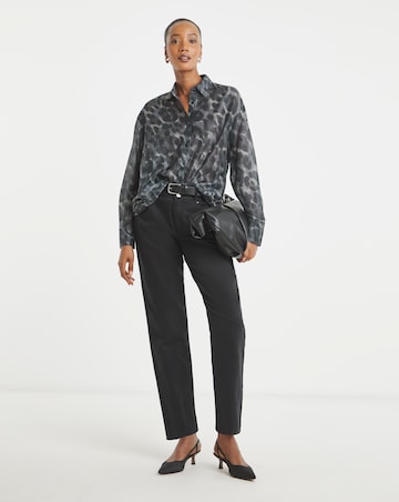 Printed Oversized Voile Shirt