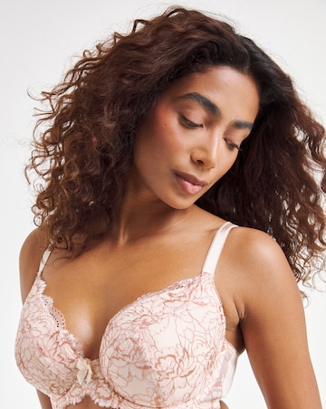 Pretty Secrets (2 Pack) Ella Lace Padded Plunge Wired Bras (B-J) Blush/White