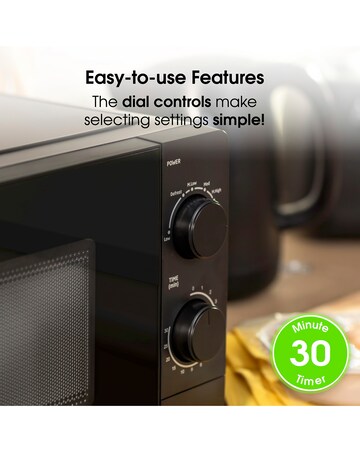 Abode 20 Litre Black Manual Microwave