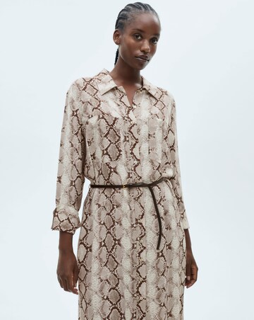 Mango Serpi Snake Primt Midi Dress