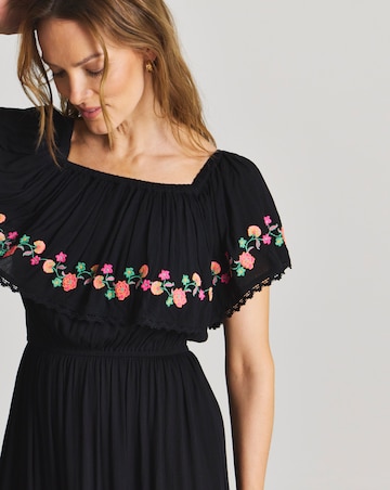 Figleaves Embroidered Tiered Bandeau Beach Dress