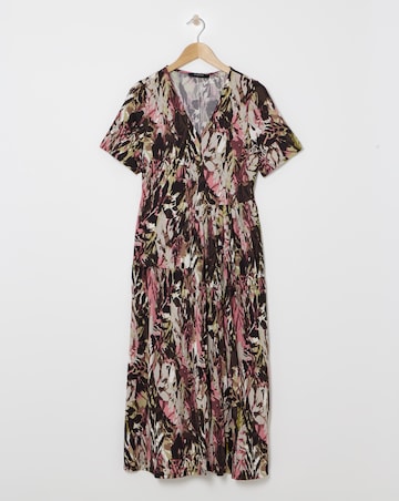 Asymmetric Pleated Panel Maxi Dress