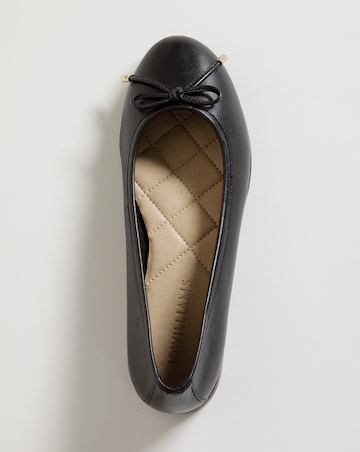 Talia Leather Ballerina Shoes - Wide Fit (E)