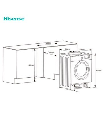 Hisense 3 Series WD3M841BWI Integrated 8/6kg Washer Dryer 1400rpm White