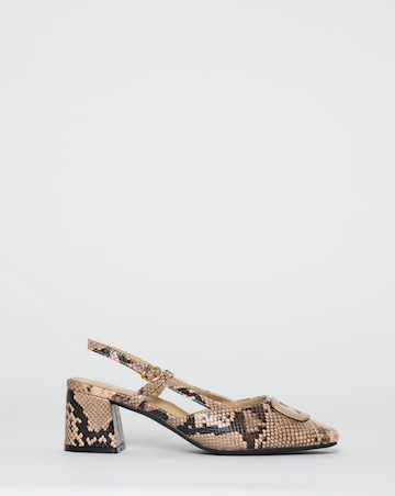 Luella Heeled Slingbacks With Buckle Trim - Wide Fit (E)