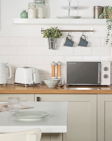 Russell Hobbs RHMM715 17Litre Textured Honeycomb Manual Microwave- White