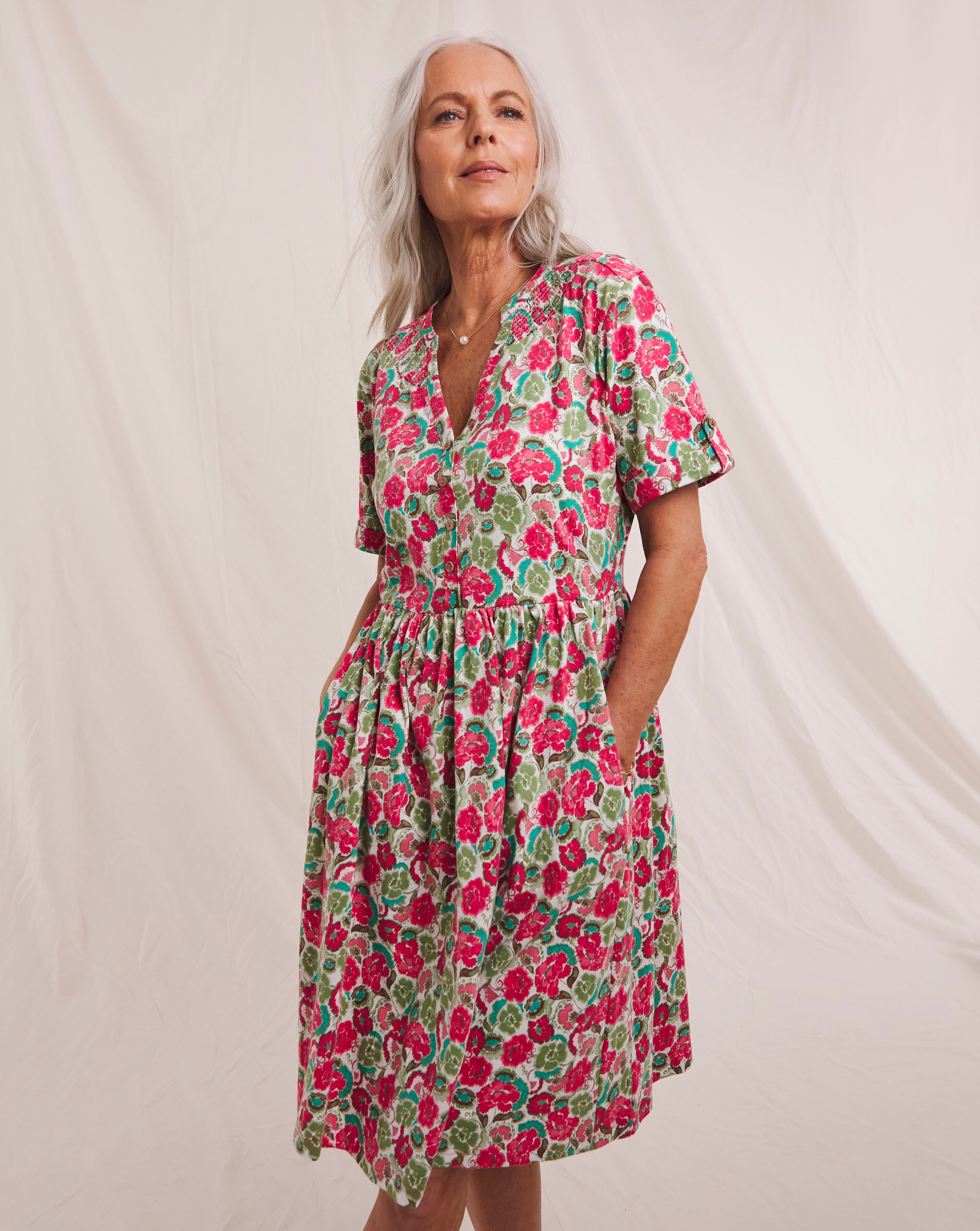 Julipa Turn Up Cuff Pure Cotton Dress