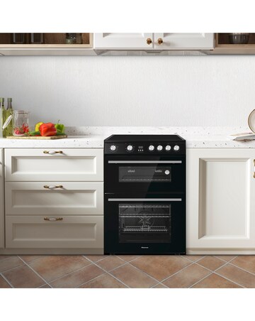 Hisense HDE3211BIBUK 60cm Induction Double Cooker - Black