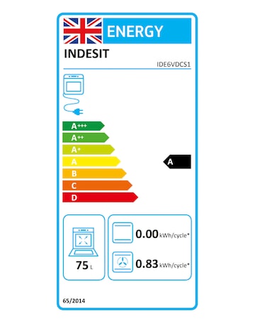 Indesit IDE6VDCS1 60cm Electric Double Cooker Ceramic Hob - Silver + Install
