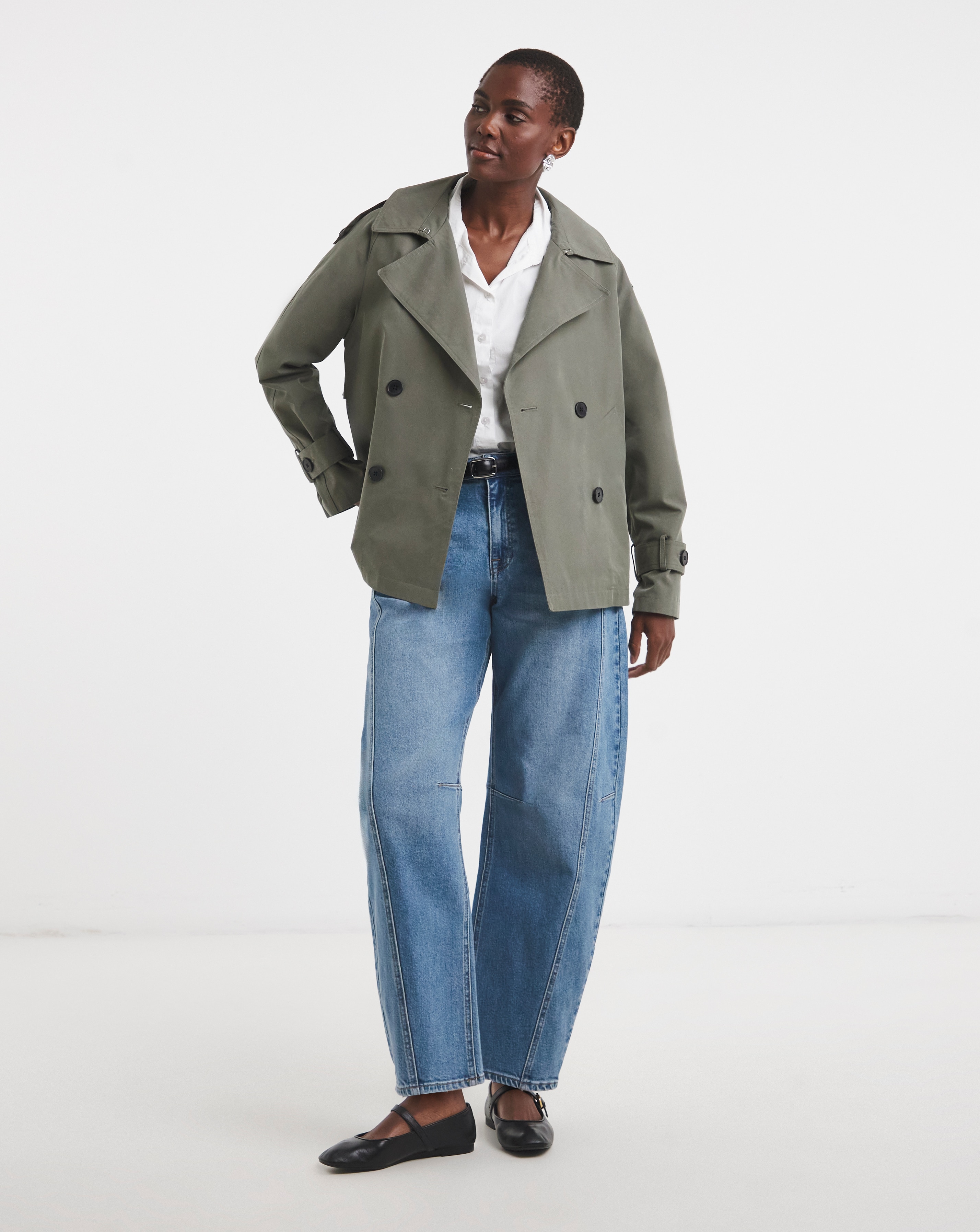 Anthology Khaki Short Trench Coat | JD Williams