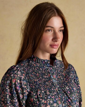 Joules Silvia Frill Neck Smocked Blouse