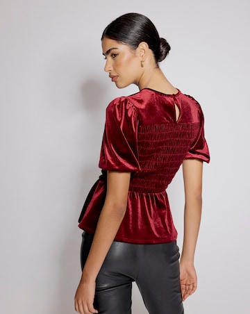 Nobody's Child Velvet Puff Sleeve Top
