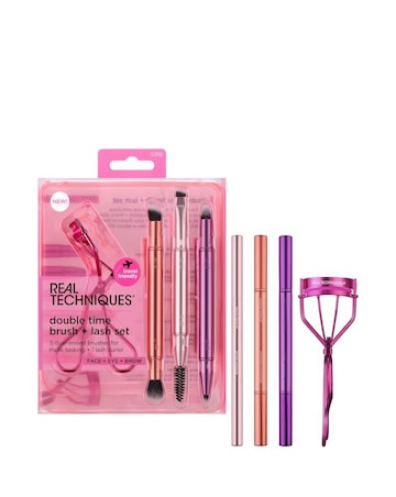 REAL TECHNIQUES DOUBLE TIME BRUSH & LASH SET
