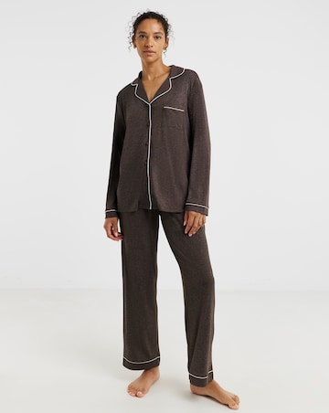 Pretty Secrets Ribbed Button Through Pyjama Set