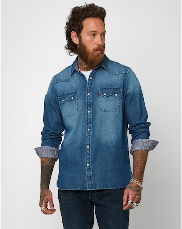 Joe Browns Blue Denim Shirt Long