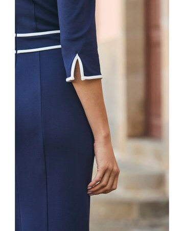 Sosandar Sweetheart Neck Pointe Peplum Midi Dress