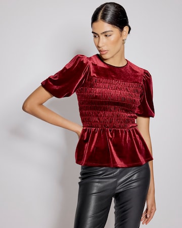 Nobody's Child Velvet Puff Sleeve Top
