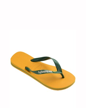 Havaianas Basil Logo Flip Flops - Yellow/Green