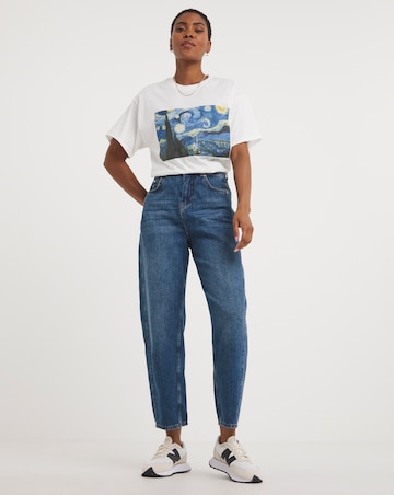 White Van Gogh Starry Night Graphic T-Shirt