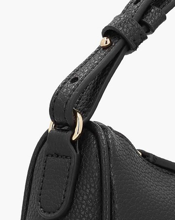 Emporio Armani Lilly Black & Silver Pebbled Baguette Bag