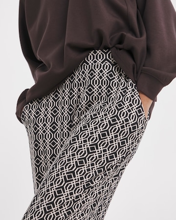 Printed Tapered Leg Jersey Trouser