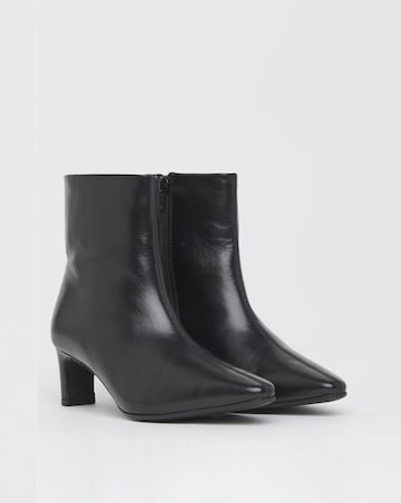 Anthology Mika Leather Kitten Heel Pointed Ankle Boots - Extra Wide Fit (EEE)