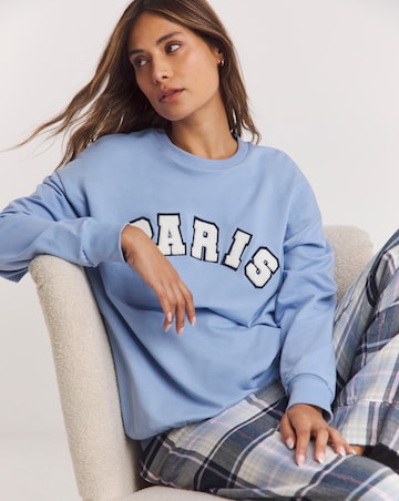 Paris Sweatshirt With Check Pyjama Trouser